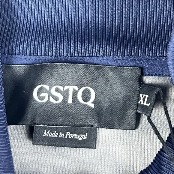 GSTQ Knit Track Jacket Mens XL Blue Gray Colorblock Full Zip Athletic Portugal - Picture 13 of 15